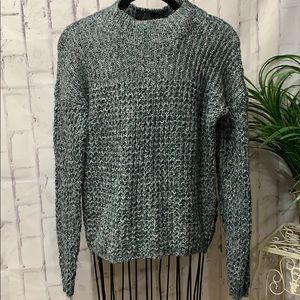 Maurice's Marled Mock Neck Sweater Loose Knit Cotton Blend Decorative Buttons